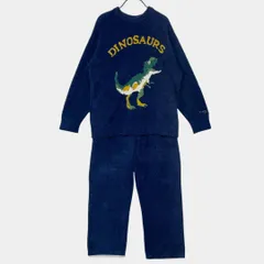 ジェラピケ　ネイビー　パウダー　ダイナソー　プルオーバー　ロングパンツ　セットアップ