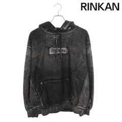 シュプリーム ×エムエムシックス MM6  24SS  Foil Box Logo Hooded Sweatshirt ペイントプリントボックスロゴプルオーバーパーカー メンズ