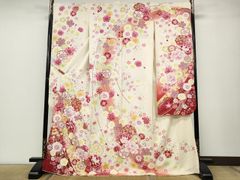 振袖 刺繍 金銀彩 銀通し 身丈164cm パールトーン加工済 HKT179 - メルカリ