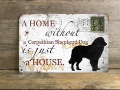 【carpathian shepherd dog/カルパチアン・シェパード・ドッグ】 メタルプレート メッセージ 犬 雑貨 グッズ アート ポスター おしゃれ インテリア 壁飾り アンティーク風 112