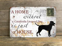 【Catahoula Leopard Dog/カタフーラ・レパード・ドッグ】 メタルプレート メッセージ 犬 雑貨 グッズ アート ポスター おしゃれ インテリア 壁飾り アンティーク風 114