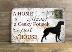 【Cesky Fousek/チェスキー・フォーセク】 メタルプレート メッセージ 犬 雑貨 グッズ アート ポスター おしゃれ インテリア 壁飾り アンティーク風 119