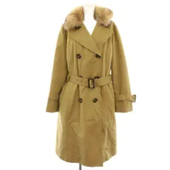 レリアン Leilian トレンチコート スプリングコート ダウンライナー付き フォックスファー ロング 9 ベージュ /HN