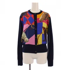 ポロ ラルフローレン POLO RALPH LAUREN ニット カーディガン 長袖 クルーネック 柄 ウール シルク S 紺 マルチカラー /BM