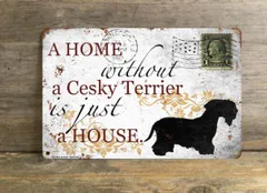 【Cesky Terrier/チェスキー・テリア】 メタルプレート メッセージ 犬 雑貨 グッズ アート ポスター おしゃれ インテリア 壁飾り アンティーク風 120