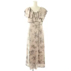 スナイデル SNIDEL 24AW ラッフルカラープリントワンピース ロング 1 ピンクベージュ /DF ■OS