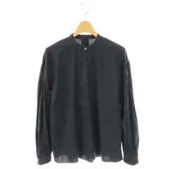 トゥモローランドコレクション TOMORROWLAND collection 24SS ストレッチブロード ピンタックスリーブブラウス 長袖 36 ブラック /HK ■OS