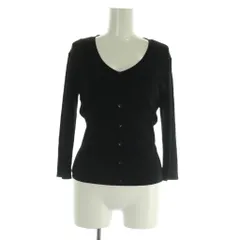 アナイ ANAYI アンサンブルニット リブ 七分袖カーディガン 半袖カットソー 38 ブラック /MY ■OS