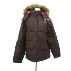 ロキシー ROXY ダウンジャケット ミドル丈 L ダークブラウン フェイクファー付き /HO18 ■GY58のサムネイル