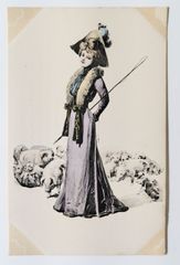 ドールと少女 4 フランス ヴィンテージ ポストカード アンティーク