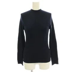 アナイ ANAYI ニット ハイネック リブニット カットソー ウール 長袖 38 ネイビー 紺 /☆G