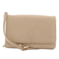 トリーバーチ TORY BURCH マリオン フラット ショルダーウォレット レザー ロゴ ステッチ ピンク /XZ ■GY11
