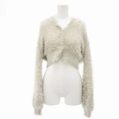 ヘザー Heather シャギーニット カーディガン ショート丈 襟付き F アイボリー /UD