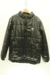【中古】 adidas メンズ中綿ジャケット  中綿ジャケット adidas 黒 ブラック ロゴ