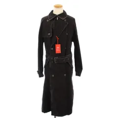 ディーゼル DIESEL D-DELIRIOUS トレンチコート デニム アウター ロング丈 ベルト ワンカラー M 黒 ブラック タグ付き /BB