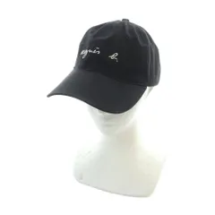 アニエスベー agnes b. キャップ 帽子 ロゴ 刺繍 黒 ブラック ■GY99 /MQ