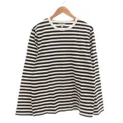 アニエスベーオム Agnes b. homme タグ付き ロンT Tシャツ 長袖 3 XL ボーダー 総柄 黒 ブラック 白 ホワイト /AE