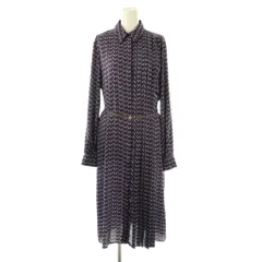 イブルース i Blues 幾何学模様 シャツワンピース ミモレ ロング 長袖 38 紫 パープル /AT ■OSのサムネイル
