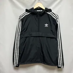 正規品/S adidas アディダス ヨーロッパ ウーブン ウィンドブレーカー ブラック Anorak（アノラック） 바람막이
