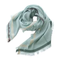 ロロピアーナ Loro Piana ストール スカーフ カシミヤ シルク フリンジ ブルー /YO26のサムネイル