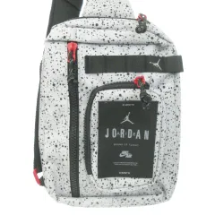 ナイキ NIKE AIR JORDAN ボディバッグ ドット 総柄 ロゴ スポーツ ONE グレー /MN21 ■GY18