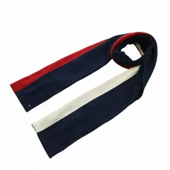 トミーヒルフィガー TOMMY HILFIGER マフラー ストール ストライプ ロゴ 刺繍 紺 ネイビー 赤 レッド 白 ホワイト /XZ ■GY12