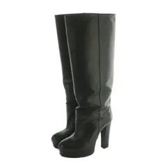 グッチ GUCCI ロングブーツ プラットフォーム ハイヒール レザー 37 24.0cm 黒 ブラック 589785 /MI ■OS