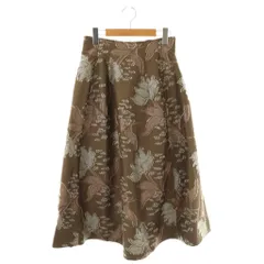 スナイデル SNIDEL 花柄 ジャガードスカート フレア ロング 1 ブラウン /HK ■OS