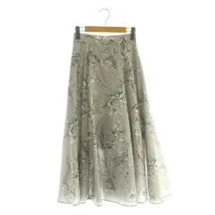 ジャスグリッティー JUSGLITTY 23SS ボタニカルフラワーフレアスカート 花柄 0 グレー /MI ■OS