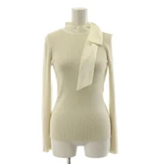 リランドチュール Rirandture 24AW SWEETコラボ ショルダースリットハイネックニット セーター 長袖 2 アイボリー リブ リボン ボウタイ /RR ■JS