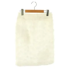 エムズグレイシー M'S GRACY フラワーモチーフ 台形 スカート ミニ 38 ホワイト /HK ■OS