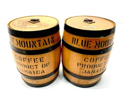 貴重　コーヒーバレル　2点セット　木製樽　ブルーマウンテン　ヴィンテージ雑貨　アンティークインテリア　レトロ A9842B08