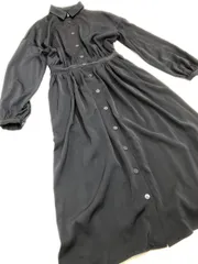 美品 トルディア 長袖 ロング 18-52246 シャツ ワンピース 紺 ◇■レディース