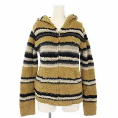 ベアフットドリームス BAREFOOT DREAMS COZYCHIC ルームウェア パーカー ボーダー 長袖 M ブラウン C577 /TK ▲Hのサムネイル