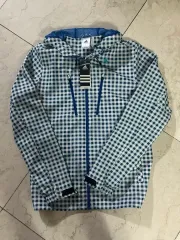 アディダス ブルー CHECK パータン ウィンドブレーカー ジャケット