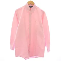 ラルフローレン RALPH LAUREN ボタンダウンシャツ カジュアル 長袖 レギュラーカラー ロゴ 刺繍 ワンポイント 15.5 ピンク /BB ■GY14