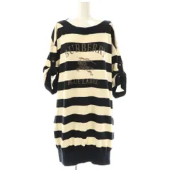 バーバリーブルーレーベル BURBERRY BLUE LABEL チュニック カットソー ボーダー 七分袖 38 アイボリー ブラック /DO ■GY53