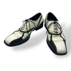 良品　希少　Christian Dior クリスチャンディオール　レザーシューズ　ドレスシューズ　レースアップ　スクエアトゥ　革靴　ウィメンズ　男女兼用　バイカラー　白　ホワイト　黒　ブラック　24.5cm 39 1/2