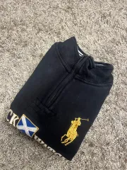 (L)ポロ ハーフジップ(起毛)