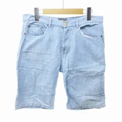 アーペーセー A.P.C. ショートパンツ ボタンフライ デニム調 コットン リネン混 S 水色 ライトブルー 0805のサムネイル