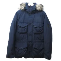 アールエルエックス ラルフローレン RLX RALPH LAUREN ダウンジャケット ダウンコート ロゴ パッチ フェイクファー フード S ネイビー ブルー 系 1206