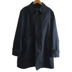 バーニーズニューヨーク BARNEYS NEW YORK British Wool Tweed ブリティッシュ ウールツイード ステンカラーコート 50 紺 ネイビーのサムネイル
