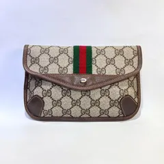 GUCCI グッチ GGスプリーム シェリーライン ウェブ オールドグッチ ポーチ 89.01.021 ベージュ系 レディース ファション小物 美品 aua26301071210