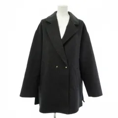 イェッカヴェッカ YECCA VECCA 25AW 美品 ウールMIXリバーミドル丈コート ジャケット 07001092500 F チャコールグレー 