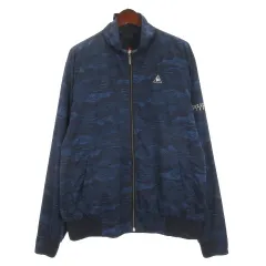 ルコックスポルティフ le coq sportif 総柄 ジップアップ ジャケット ゴルフウェア ネイビー LL 251201E