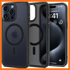 【新品】 Spigen 【創業18年の技術力】 iPhone 15 Pro ケース MagSafe対応 耐衝撃 米軍MIL規格取得 ストラップホール 黄変抑制 半透明 ストラップホール 2重構造 レンズ保護 擦り傷防止 MagSafe ワイヤレス充電対応  0