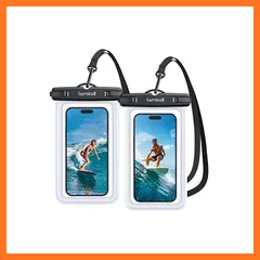 【新品】 Lamicall 【2枚セット 海 】 スマホ 防水 ケース 雨の日 IPX8 : プール お風呂 完全防水 水中撮影 スマホ ぼうすい ケース アイフォン スマフォ すまほ 携帯 けいたい 顔認証 首かけ 海水浴 水泳 潜水 温泉 iPhone 1