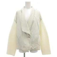 ディーゼル DIESEL ジャケット XS グレー 白 ホワイト デニム ニット切替 /GV ■GY18