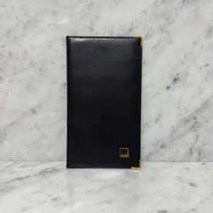 美品 dunhill ダンヒル 長財布 札入れ 本革 レザー ブラック ゴールド