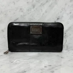 DIESEL　ディーゼル  ラウンドファスナー 長財布 ブラック 黒 本革 レザー ロゴ